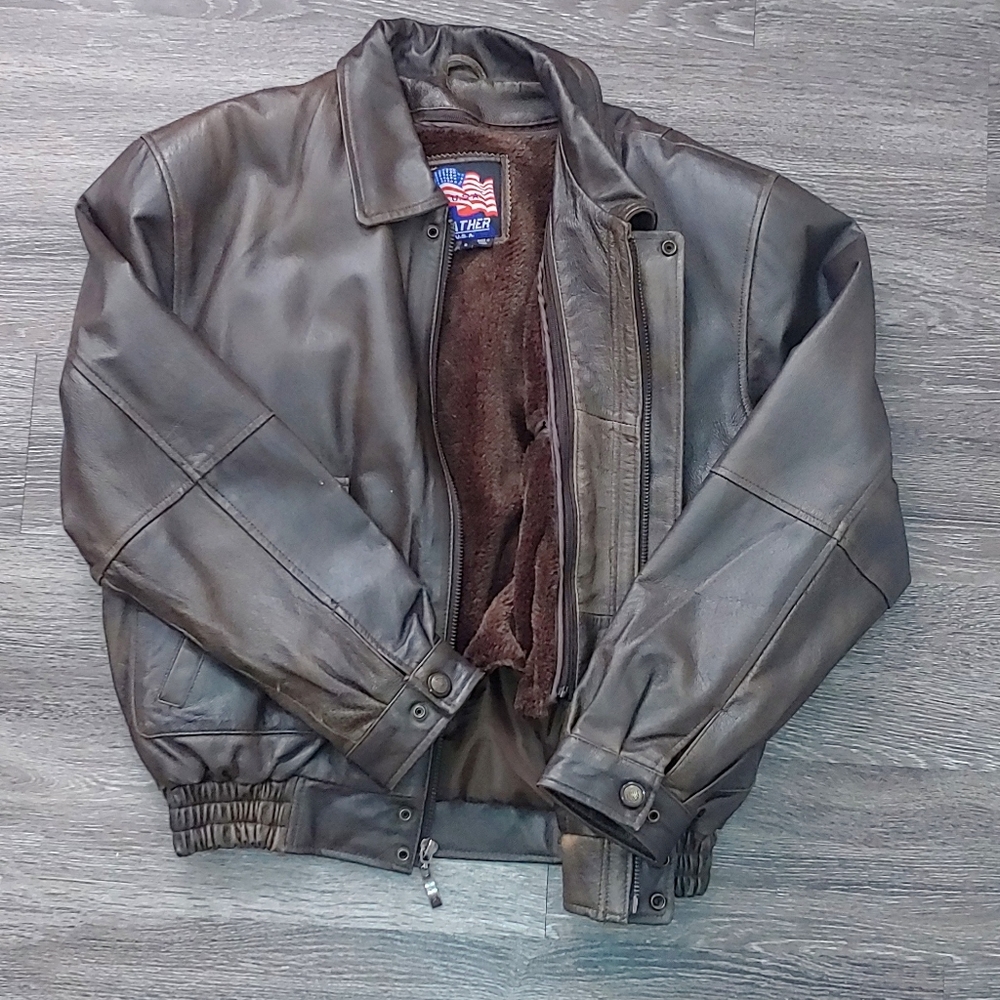 Men's Brown Leather Coat